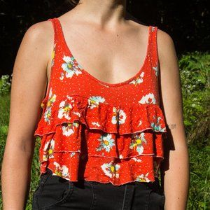Roxy Reversible Floral Crop Tank